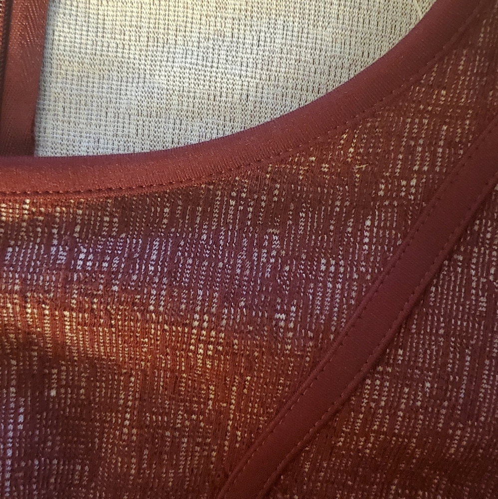 New York & Company Burgundy Red Dress Top